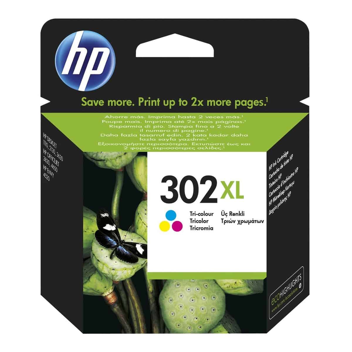 HP 302 - Cartouche d'encre couleur et 2x noir (pack de 3) + crédit Instant  Ink