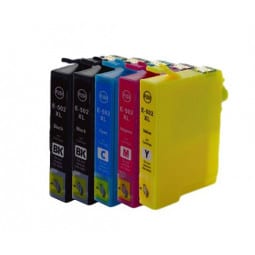 Pack 5 Cartouches T502 XL compatible Epson - 4 Couleurs