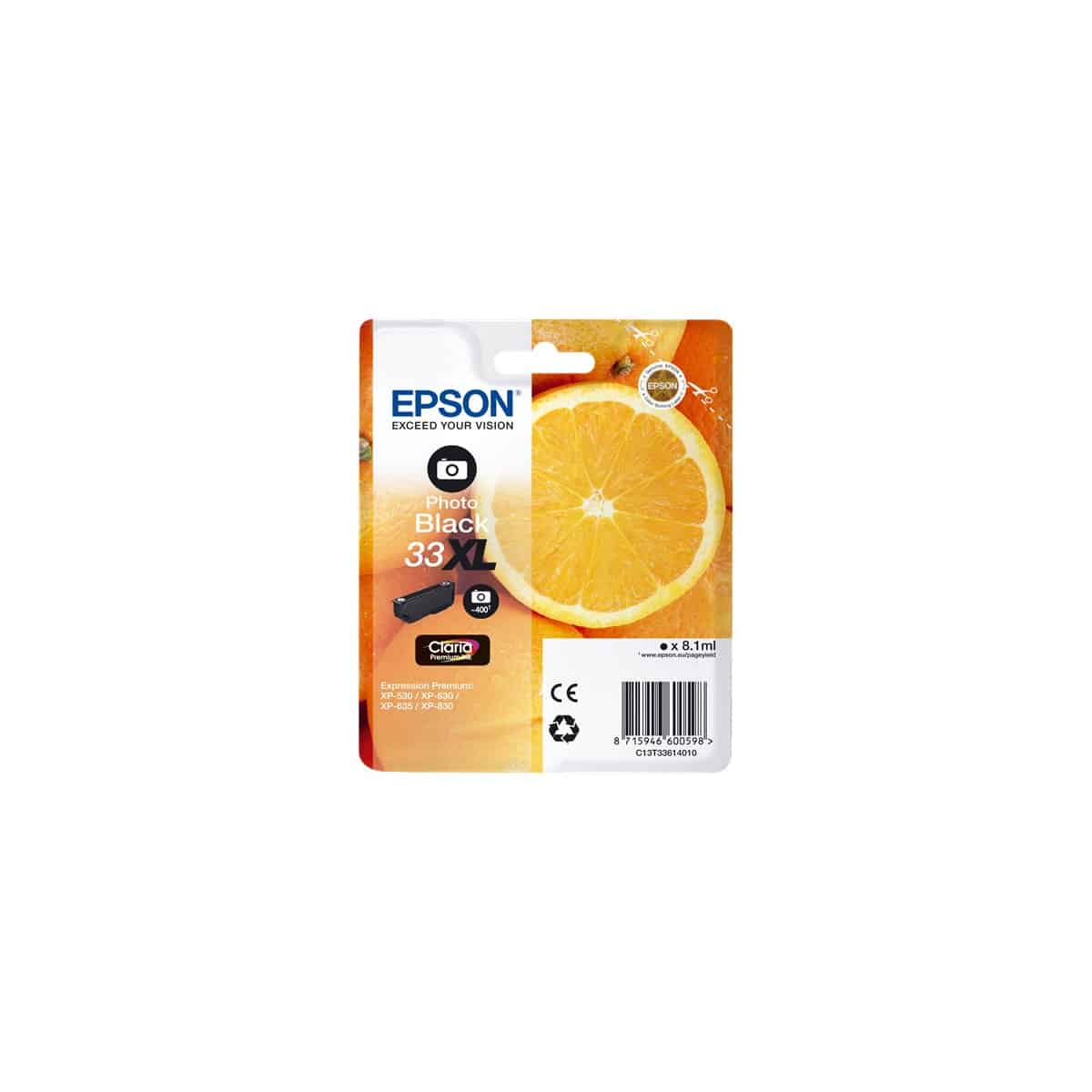 T3361 Cartouche d'encre compatible Epson - Noir photo - T33XL Orange