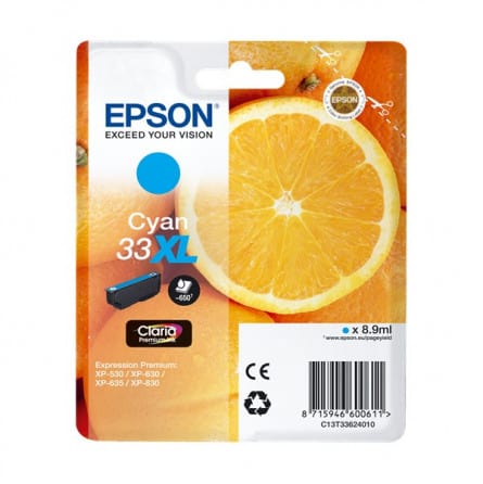 T3362 Cartouche d'encre compatible Epson - Cyan - T33XL Orange