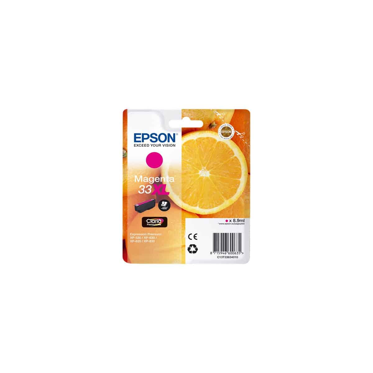 T3363 Cartouche d'encre compatible Epson - Magenta - T33XL Orange