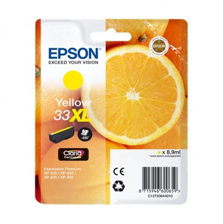 T3364 Cartouche d'encre compatible Epson - Jaune - T33XL Orange