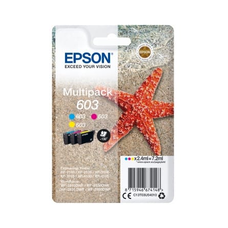 Pack 3 Cartouches 603 Epson - 4 Couleurs - Etoile de mer