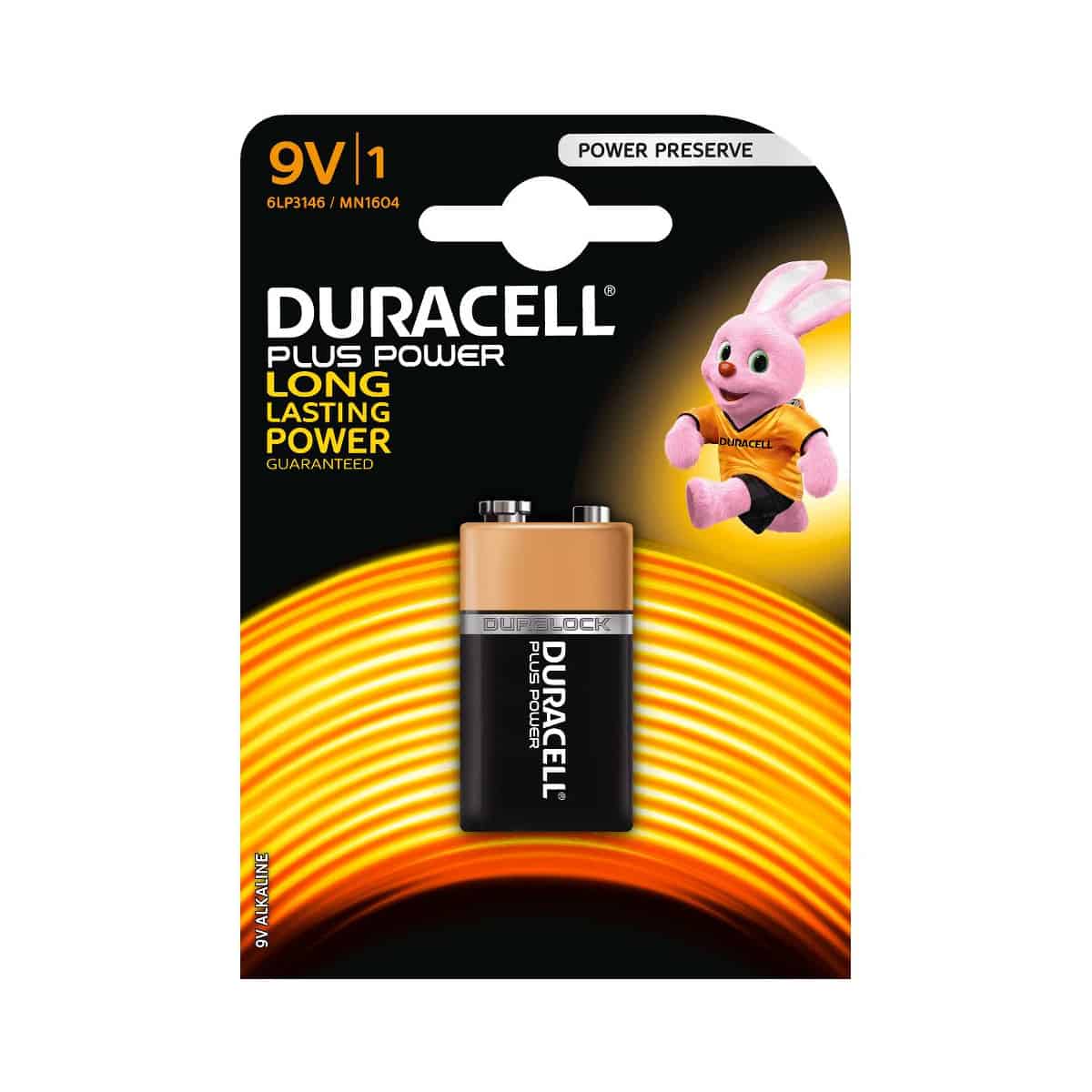 Piles 9V Alcaline Duracell - 1 pile