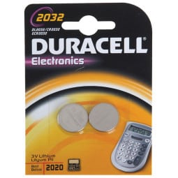 Piles bouton 2032  Duracell - 2 piles