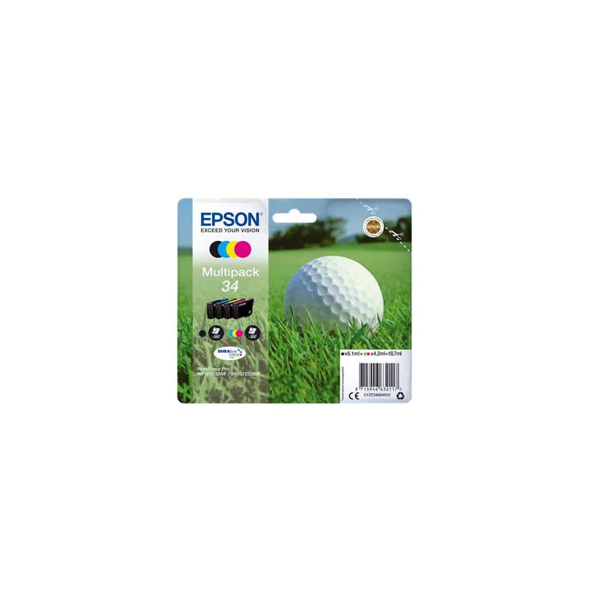 Pack 4 Cartouches T3466 / 3476 compatible Epson - T34XL Balle de golf