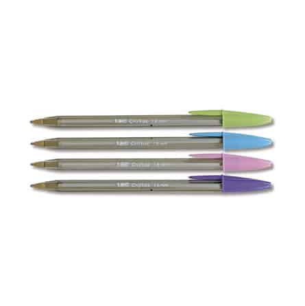 Stylo bille 4 couleurs champagne Edition 50 ans BIC : le lot de 3