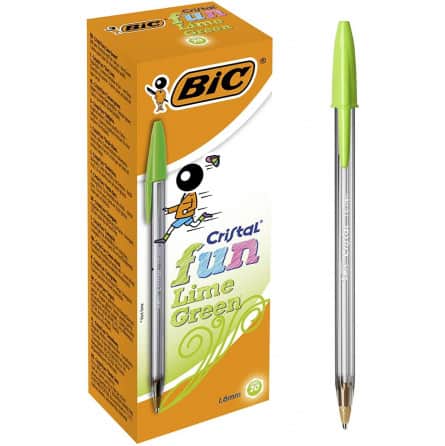 Lot de 20 stylos à bille Bic - Vert Citron