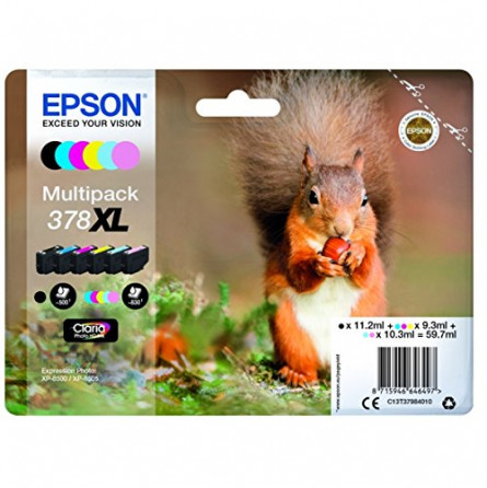 Pack 6 Cartouches T3798 Epson - T378XL Ecureuil