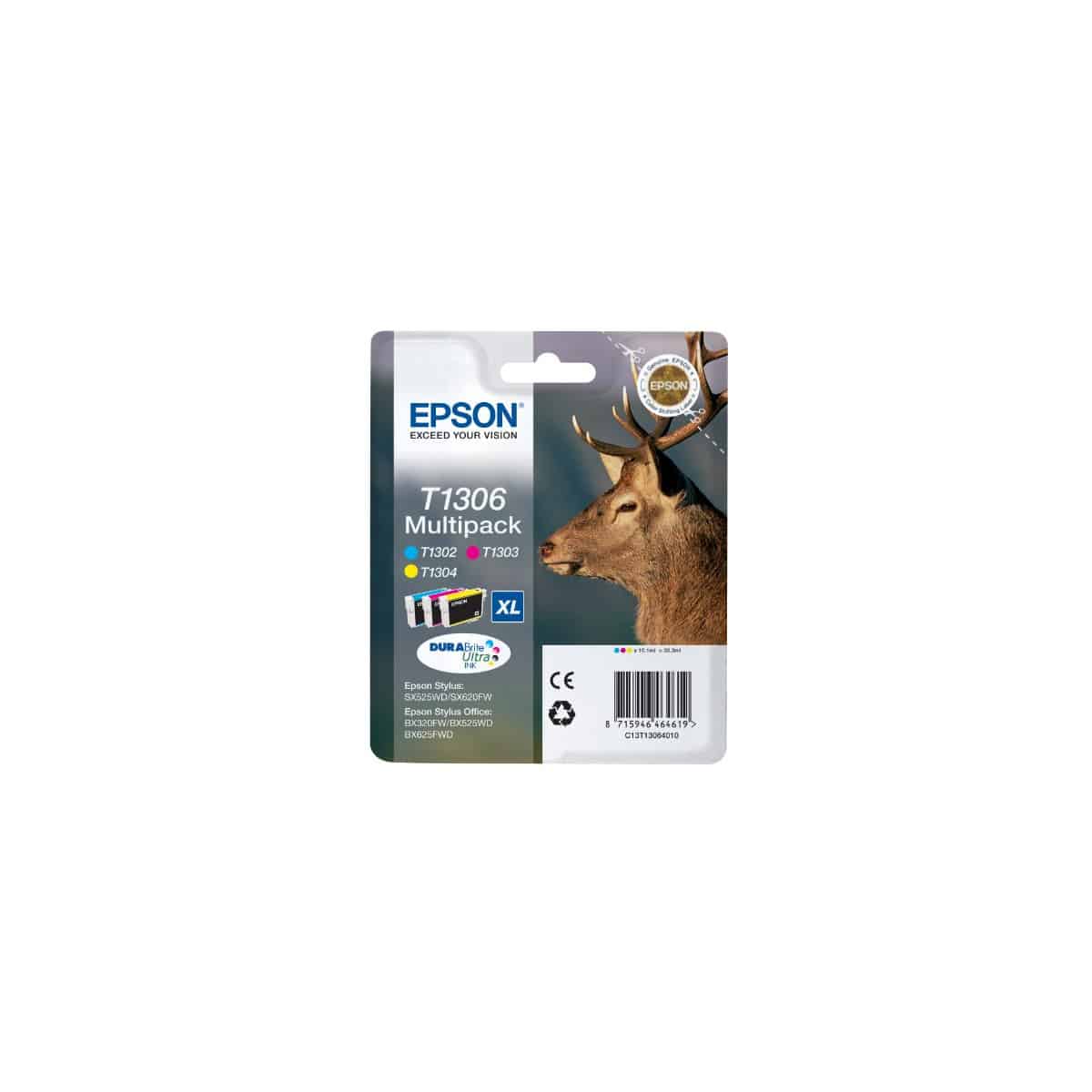 T1306 Pack 3 Cartouches d'encre Epson - Cerf