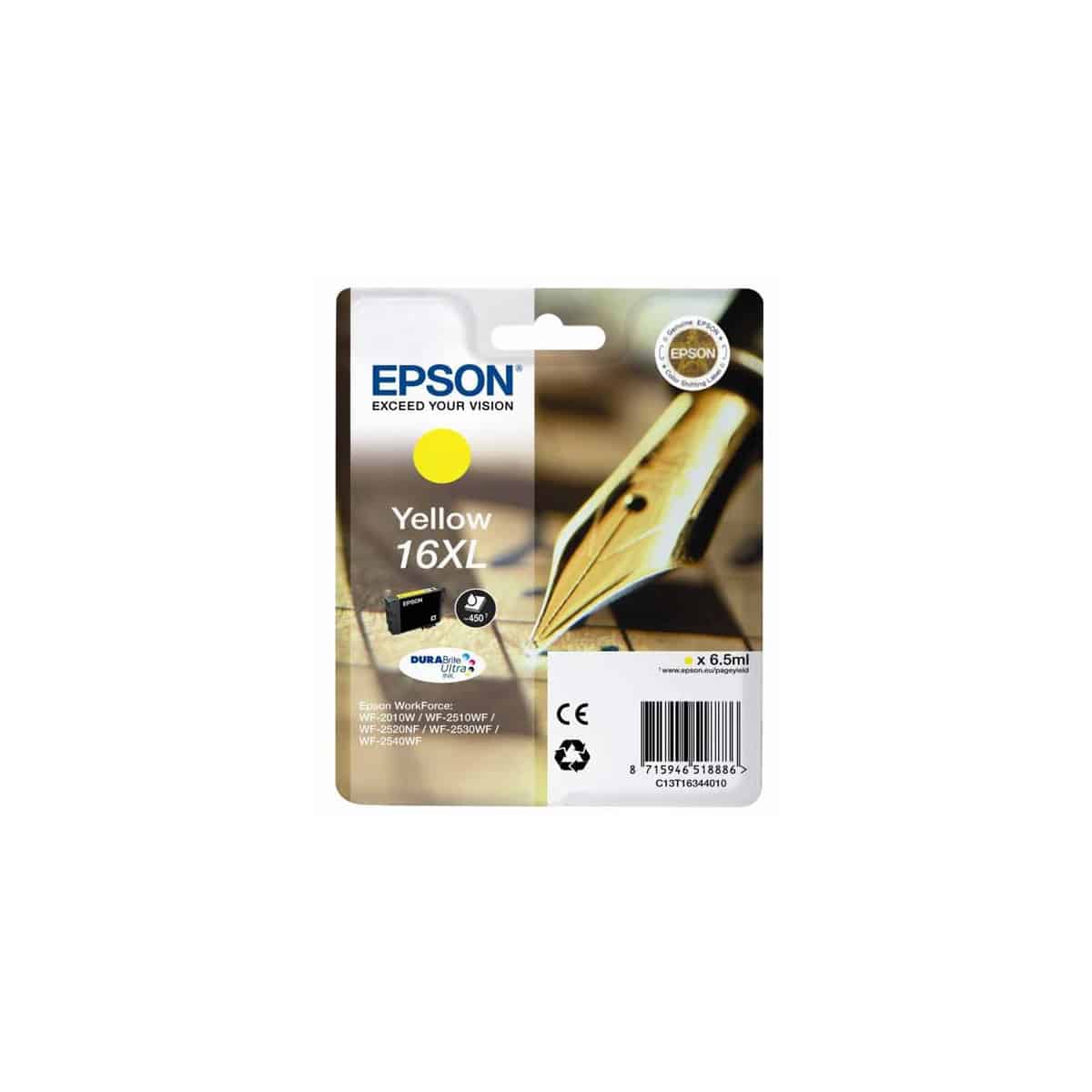 T1624 Cartouche d'encre Epson - Jaune - T16XL Stylo Plume