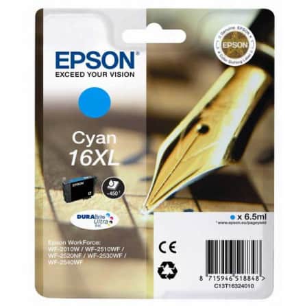 T1622 Cartouche d'encre Epson - Cyan - T16XL Stylo Plume