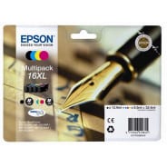 Pack 4 Cartouches T1626 Epson - 4 Couleurs - T16XL Stylo Plume