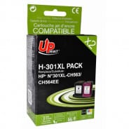 Pack 2 Cartouches HP-301 XL recyclée HP CH563EE / CH564EE - Noir / Couleur
