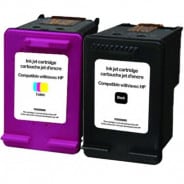 Uprint H-302XL PACK, Pack de 2 cartouches d'encre Uprint compatible HP 302  (F6U68AE/F6U67AE/302XL) Noir et Couleur.