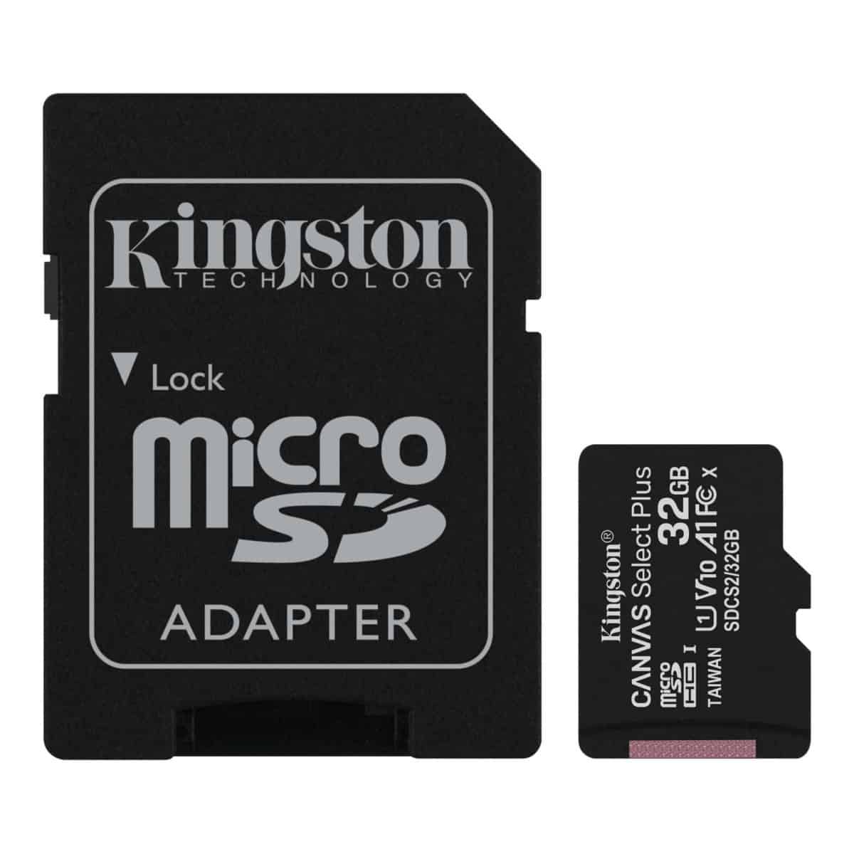 Carte micro SDHC 64GB - Classe 10 Kingston + Adaptateur SD