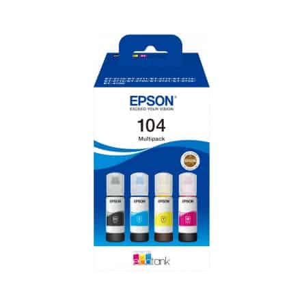 Pack de 4 bouteilles T104 Epson C13T00P640 - 4 Couleurs