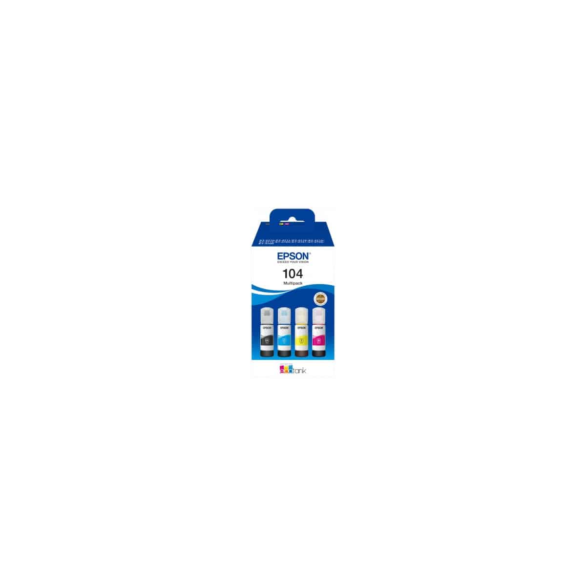 Pack de 4 bouteilles T104 Epson C13T00P640 - 4 Couleurs