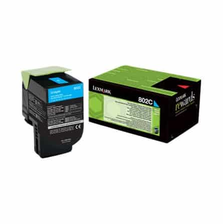 CX 310 / CX410 / CX510 C Toner laser Lexmark 80C2S / 802SC - Cyan