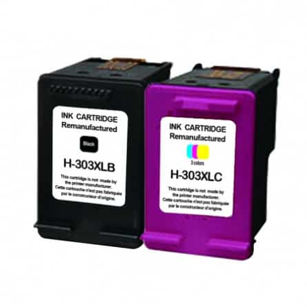 HP 303XL Pack 2 cartouches haute capacité noire + cartouche haute capacité  couleurs pour imprimante jet d'encre sur