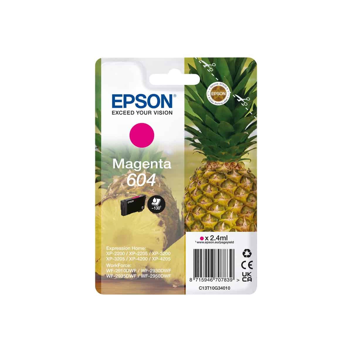 604 M Cartouche Epson C13T10G34010 - Magenta - Ananas