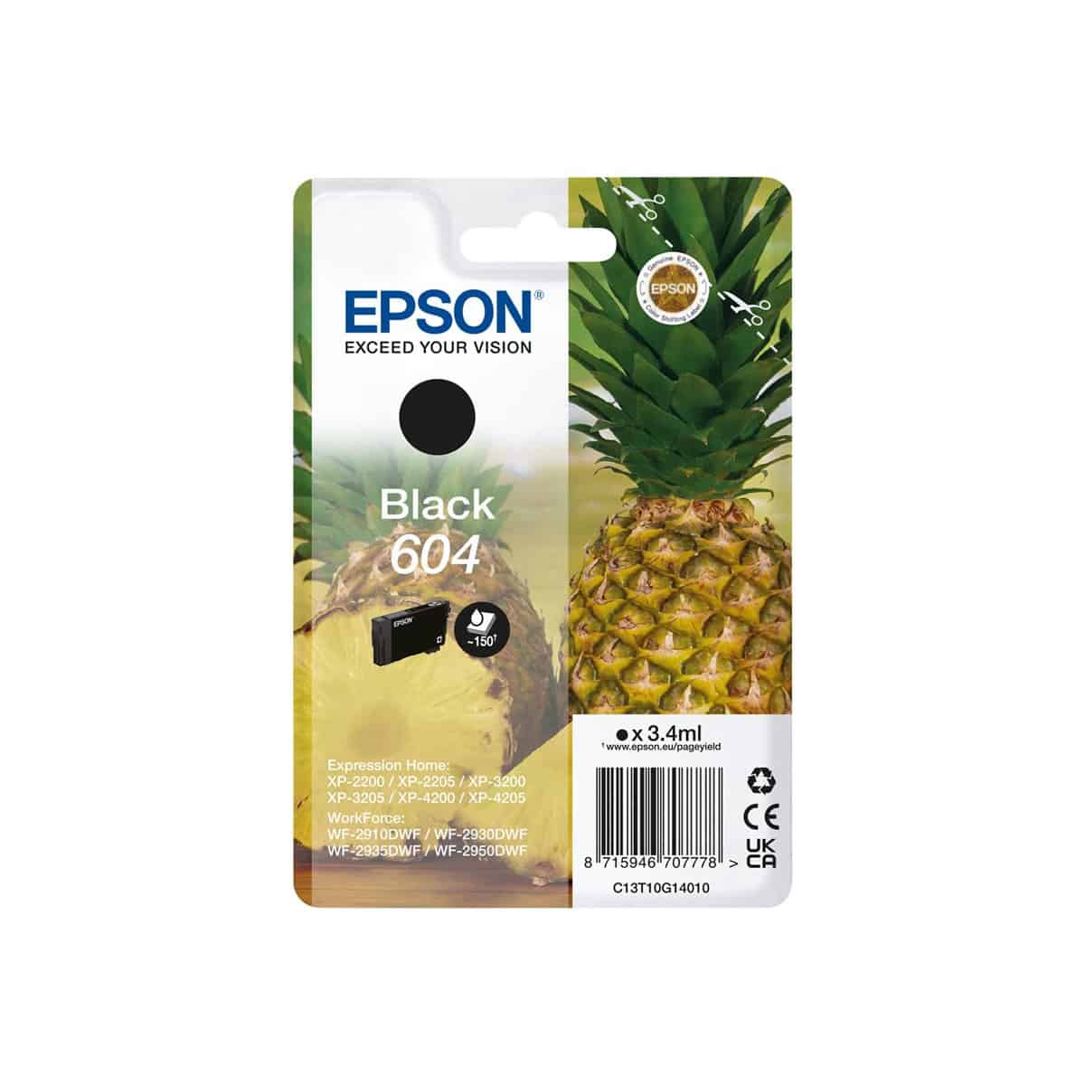 Cartouche d'encre 604 xlbk /std couleur serie ananas Epson