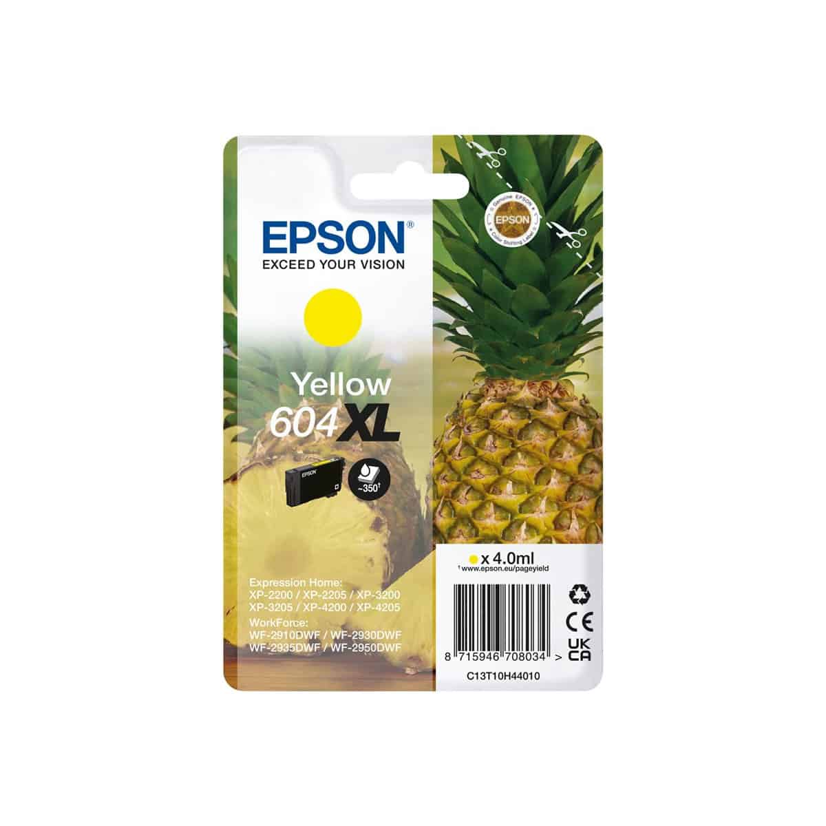 604 XL Y Cartouche Epson C13T10H44010 - Jaune - Ananas