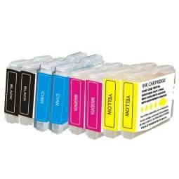 Pack 8 Cartouches LC-970 / 1000 compatible Brother - 4 Couleurs