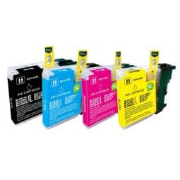 Pack 4 Cartouches LC-980 / 1100 compatible Brother - 4 Couleurs