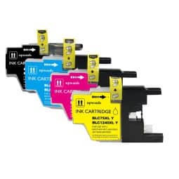 Pack 4 Cartouches LC-1220 / 1240 / 1280 compatible Brother - 4 Couleurs