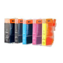 Pack 5 Cartouches PGI-520 / CLI-521 compatible Canon - 5 Couleurs