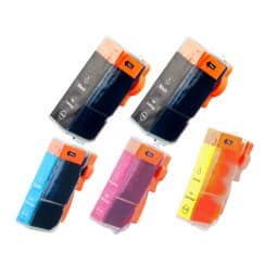 Pack 5 Cartouches PGI-5 / CLI-8 compatible Canon - 4 Couleurs