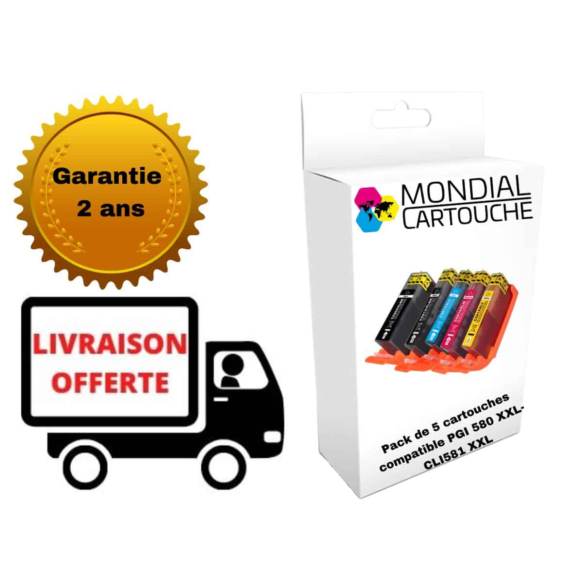 Pack de 5 HP 305XL cartouches d'encre compatibles