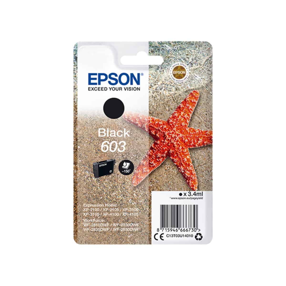603 BK Cartouche Epson - Noir - Etoile de mer