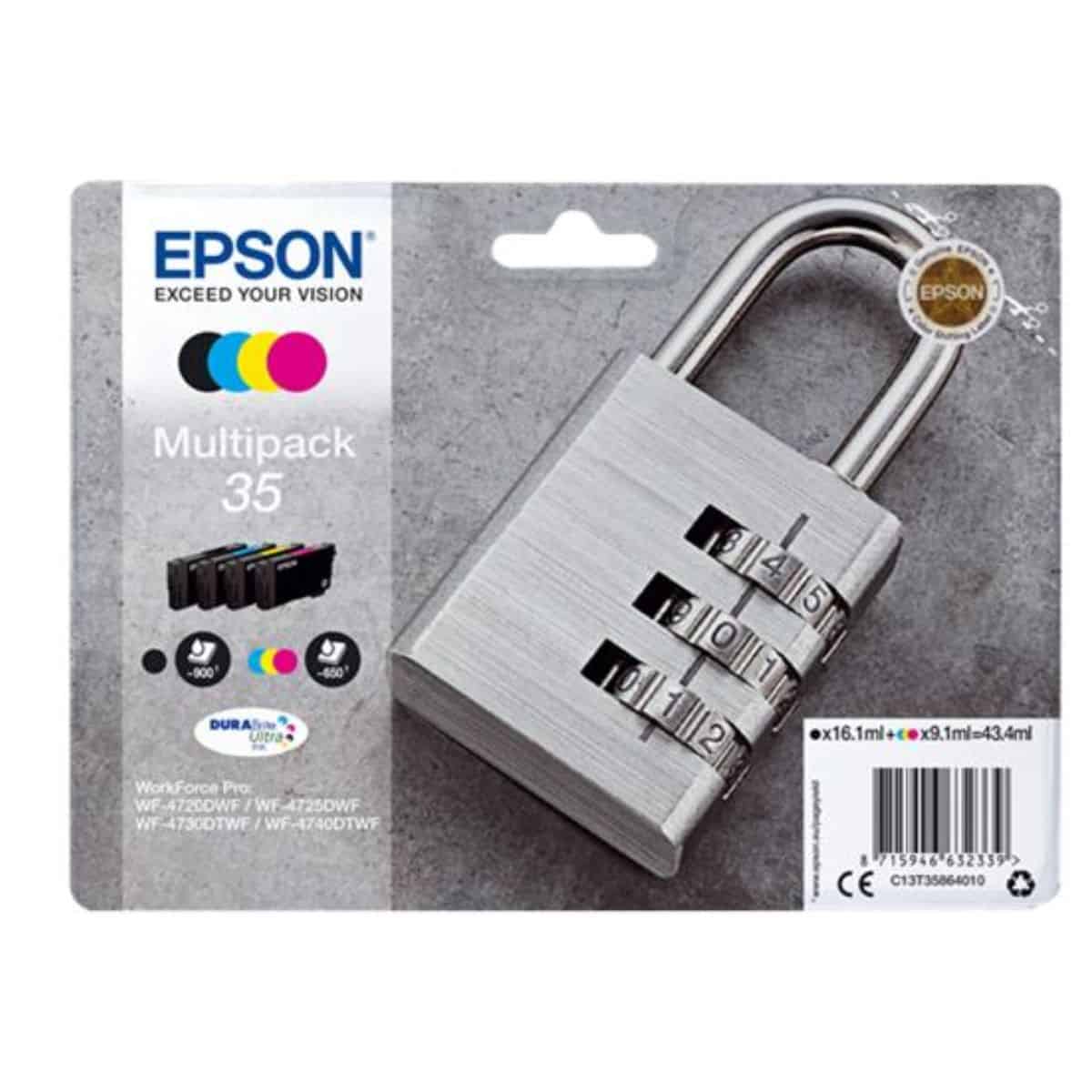 Pack 4 Cartouches T3586 Epson - 4 Couleurs - T35 Cadenas