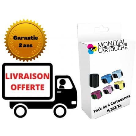 Pack 6 cartouches N°363XL générique pour HP - Mondial Cartouche