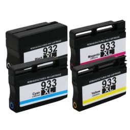 Pack 4 cartouches N°932 / 933 XLgénérique pour HP - 4 Couleurs
