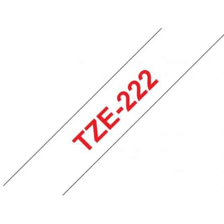 Tze 222 Ruban générique pour Brother - Rouge sur Blanc