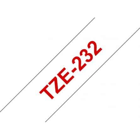 Tze 232 Ruban générique pour Brother - Rouge sur Blanc