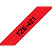 Tze 421 Ruban générique pour Brother - Noir sur rouge