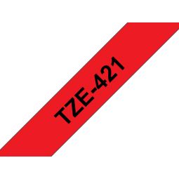 Tze 421 Ruban générique pour Brother - Noir sur rouge