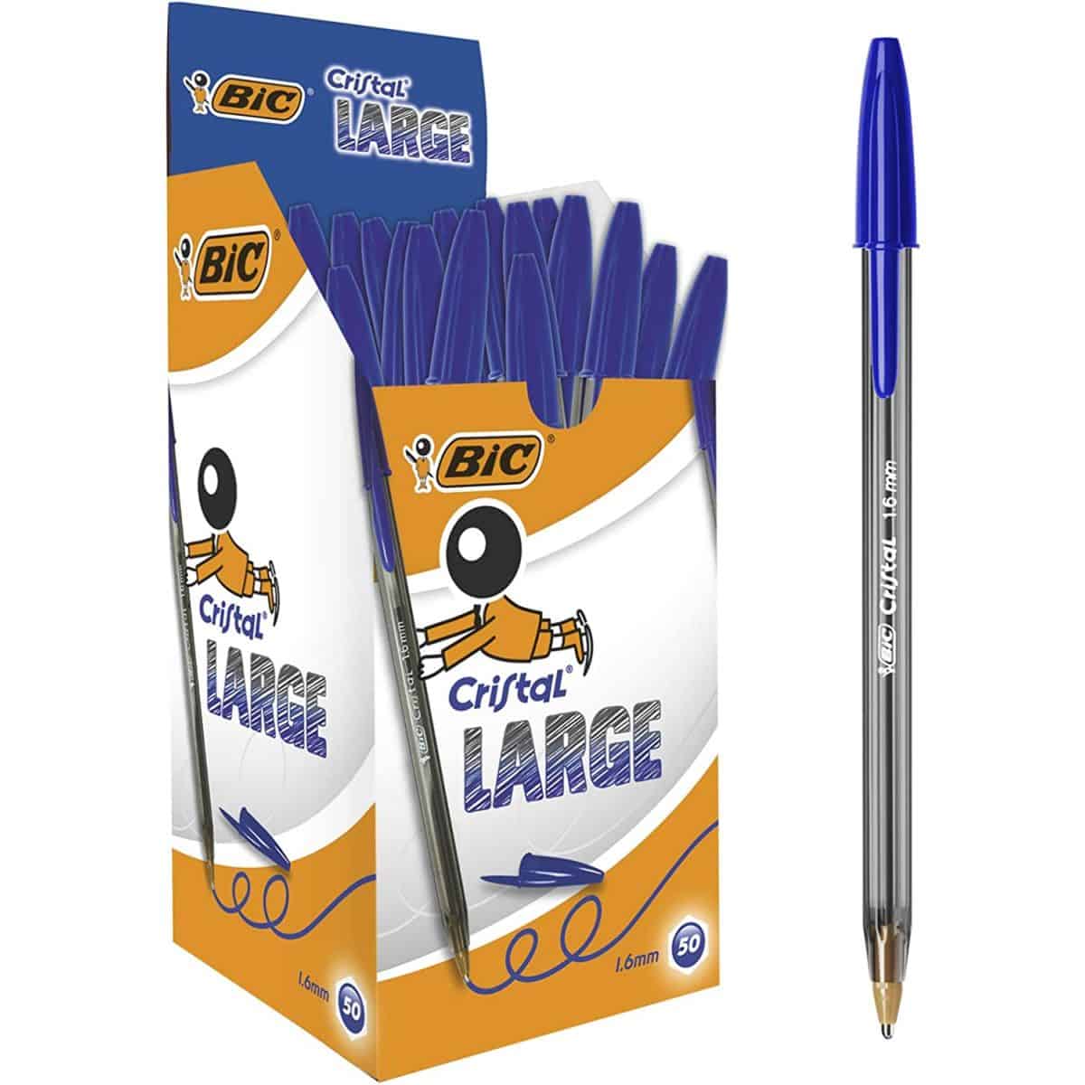 Lot de 50 stylos à bille Bic - Bleu