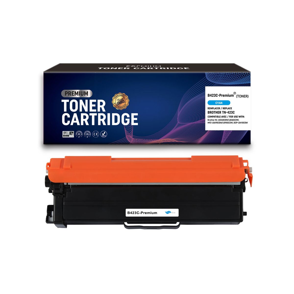 TN 421 / TN-423 C Toner laser générique Prémium pour Brother - Cyan