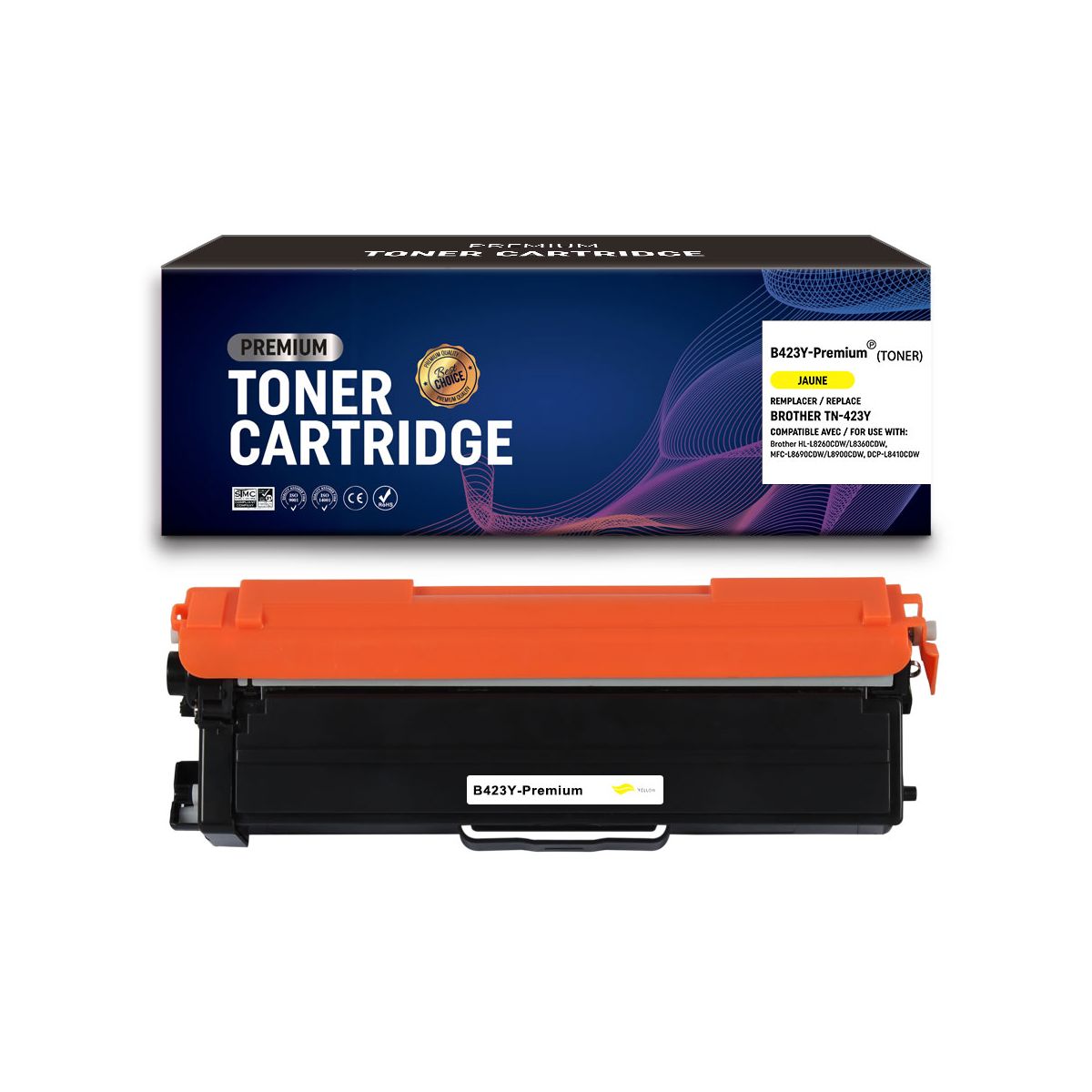 TN 421 / TN-423 Y Toner laser générique Prémium pour Brother - Jaune