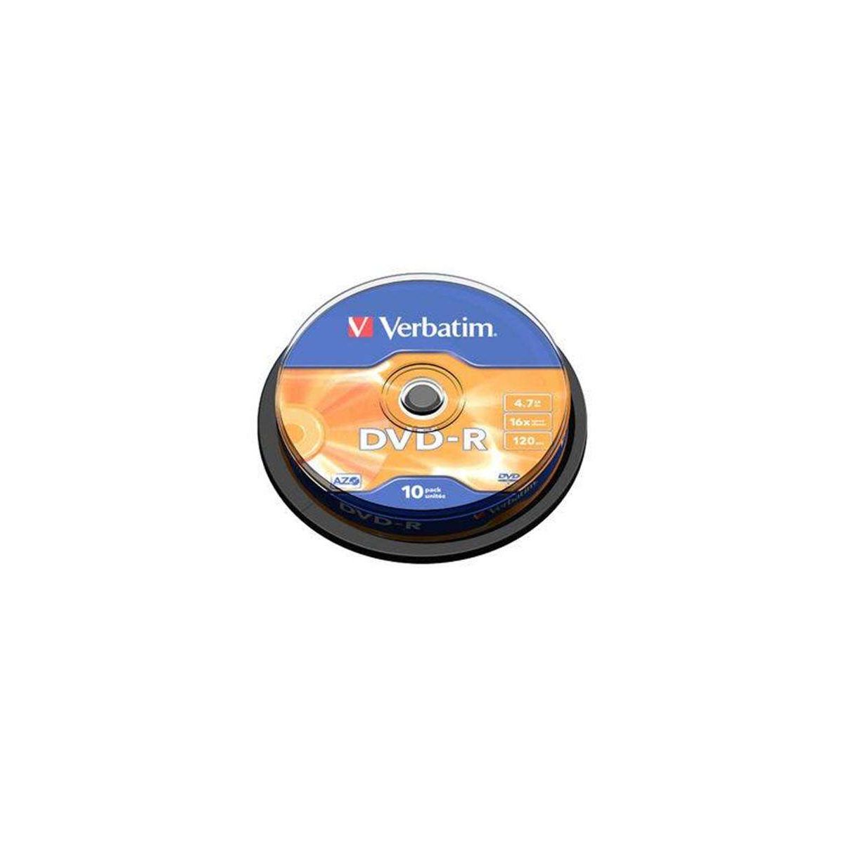 Spindle de 10 DVD-R 16x - 4.7Go 120 min - Verbatim