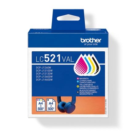 Pack 4 cartouches LC521 Brother - 4 couleurs