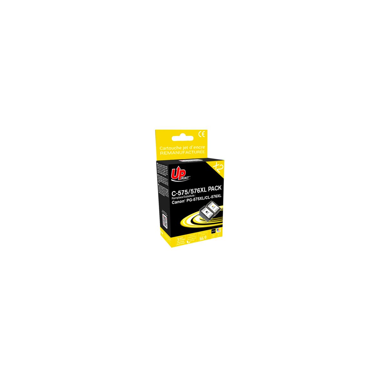 Pack 2 Cartouches PG575 XL / CL576 XL recyclée Canon - Noir / Couleur