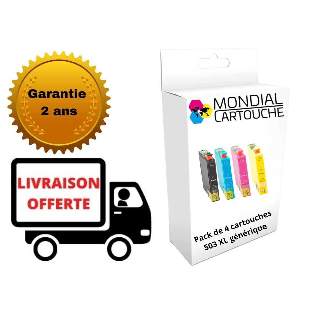 Pack 4 Cartouches 503 XL générique pour Epson - C13T09R64010 - Piments - Mondial Cartouche