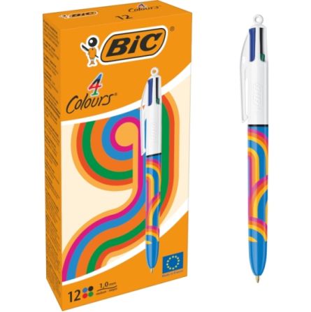 Stylo à bille Bic 4 Couleurs - Decors Lines