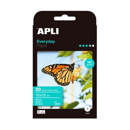 Papier photo A6 1015 - 180g - 20 feuilles - Apli